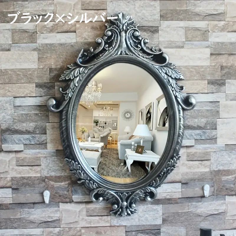 ☆本革製 装飾壁掛けミラー 鏡☆中古 植物 葉 本革製 装飾壁掛けミラー 鏡中古 植物 葉（☆本革製 装飾壁掛け