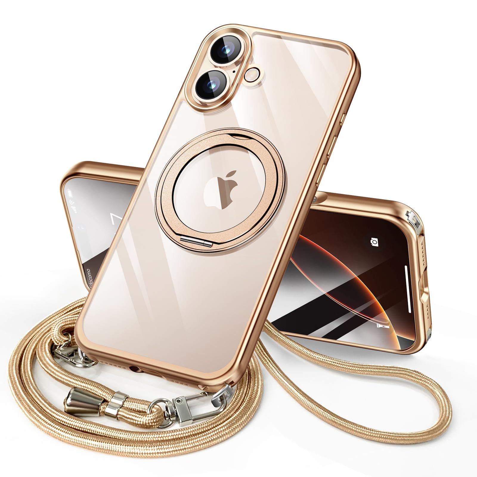 iPhone15Pro用 ロングストラップ付きハードケース/マイケル