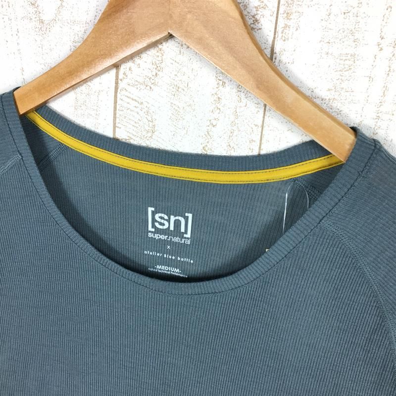 Men s M ブルー系 Atelier Blue Bottle アトリエブルーボトル × Sn Supernatural ハイカーズ リブ Tシャツ 8部袖 Hiker Rib T-Shirt 8 Sleeve ウール 生産