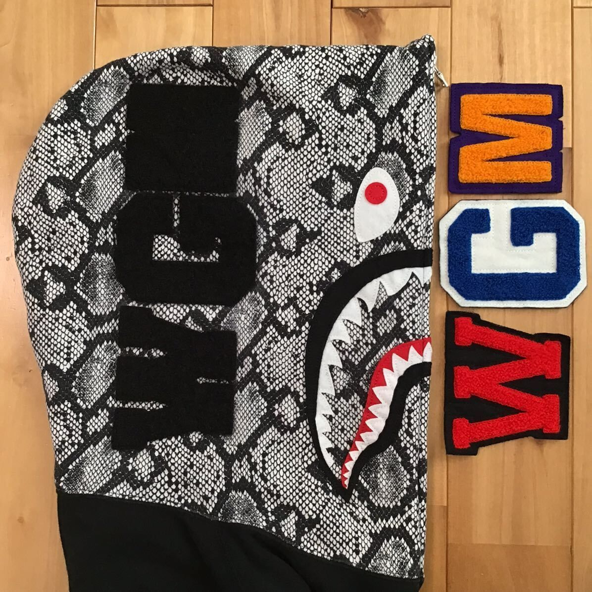 ★XL★ スネーク シャーク パーカー snake shark full zip hoodie a bathing ape BAPE エイプ ベイプ アベイシングエイプ