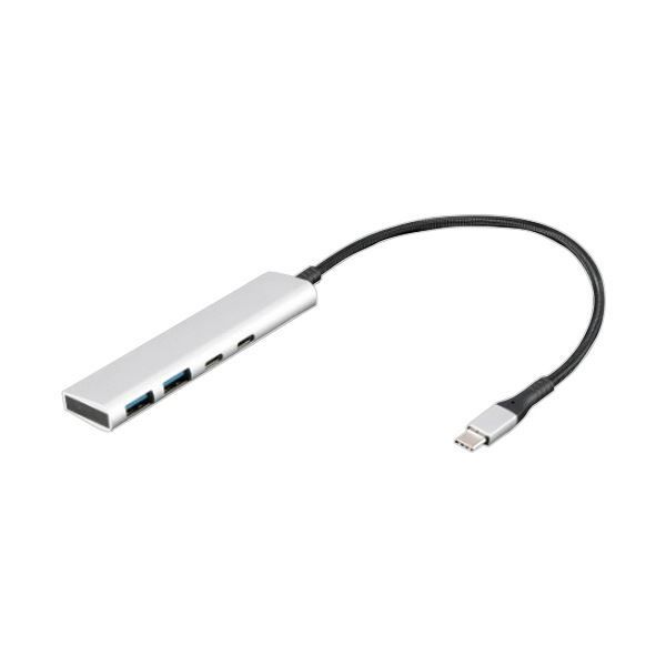 ナカバヤシUSB3.2 Gen1 Type-C 4ポート C×2 A×2 アルミハブ シルバー UH-C3364SL 1個