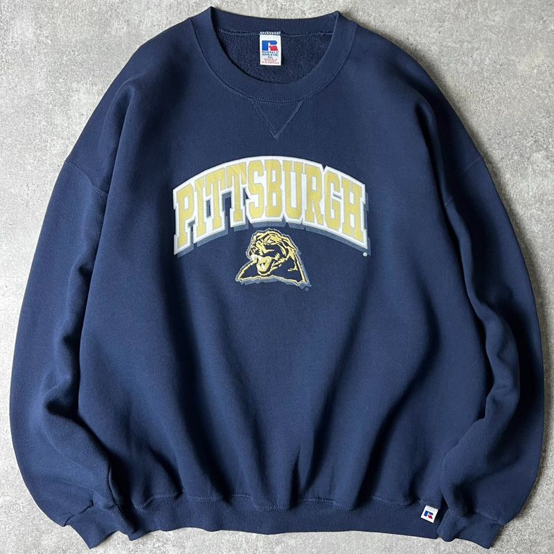90s RUSSELL 2段 カレッジ プリント スウェット トレーナー XXL / 90