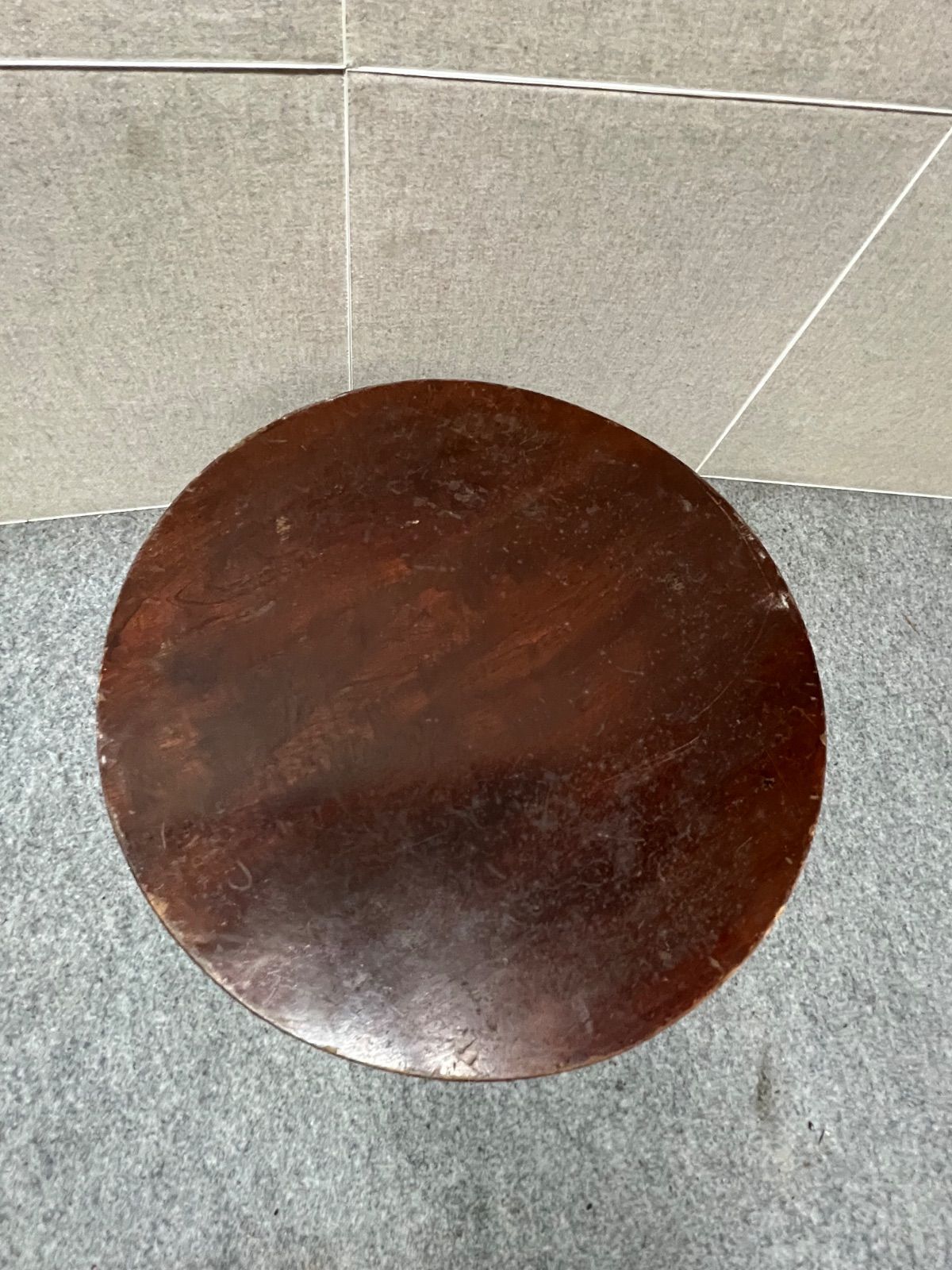 昭和 レトロ 折りたたみ ちゃぶ台 当時物 丸 木製 レトロちゃぶ台 古民具 古物 昭和