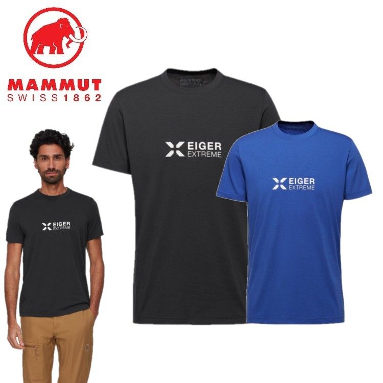 25秋冬 マムート MAMMUT メンズ アイガー ロゴ Tシャツ 1017-06840 半袖 吸湿 速乾 アウトドア 登山