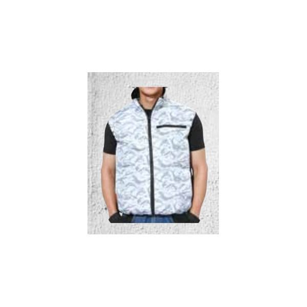 7営業日以内発送 G.B.Z P002-1-LL32 COVELL 空調冷風服セット ベスト＆32V バッテリーファン付き ホワイト迷彩 P0021LL32 沖縄離島販売不可
