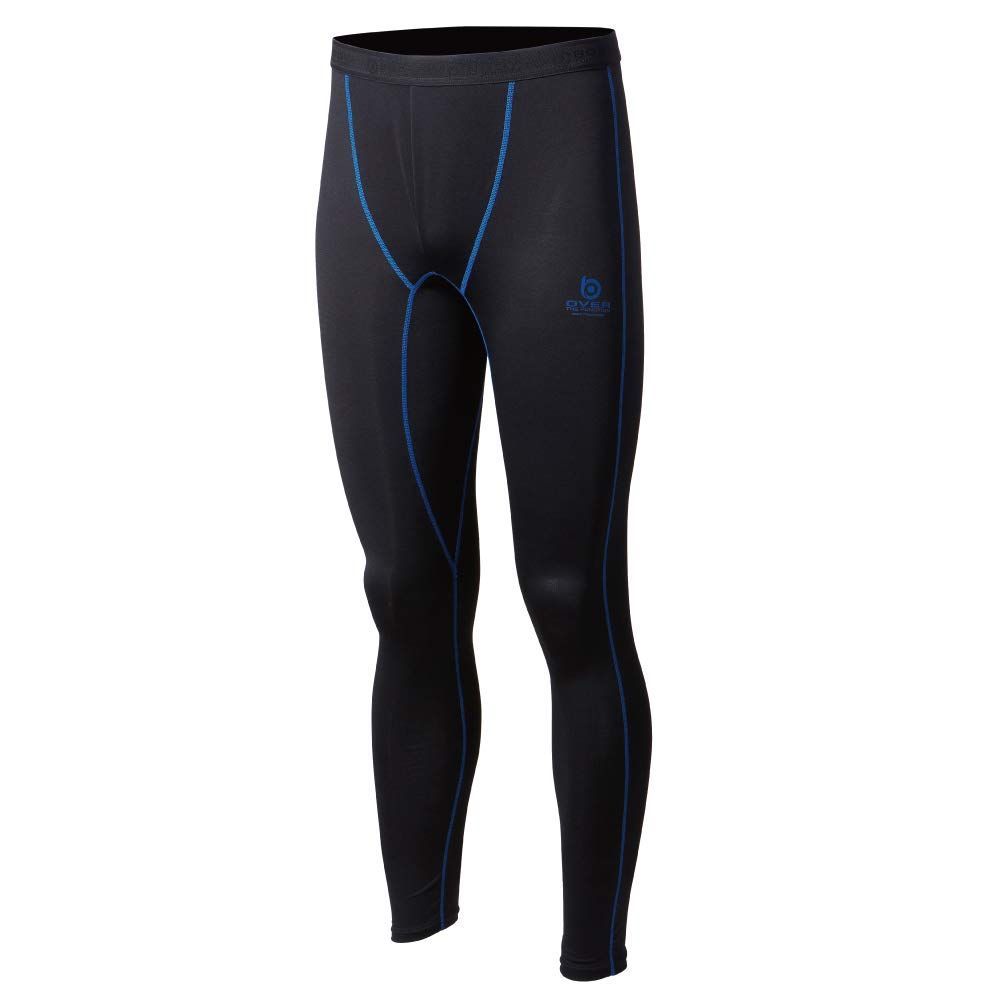 【在庫セール】[アウトラスト 温度調整 消臭 ロングタイツ UVカット コンプレッション オールシーズンインナー メンズ] JW-550 おたふく手袋 ブラックｘブルー L