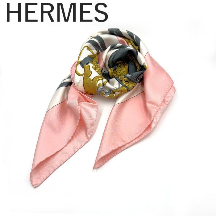中古・古着通販】HERMES (エルメス) シルクスカーフ ピンク