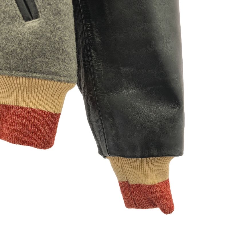 中古】Style Eyes×SUGAR CANE レザー切替スタジャン グレー サイズ38R