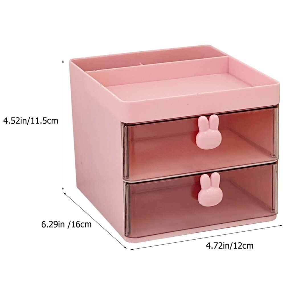 大容量 簡単 かわいい 化粧品 低い 小物 二段 収納 引き出し