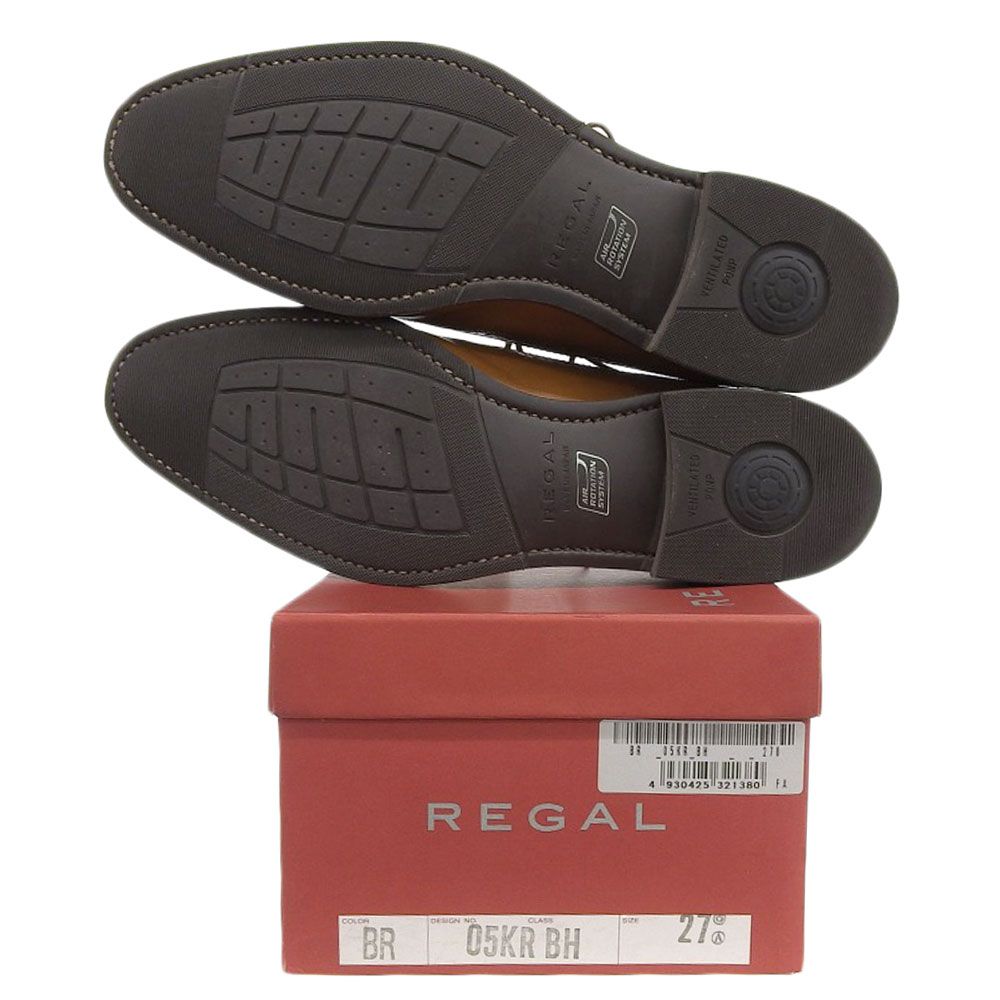 REGAL リーガル 05KR ブラウン レザー ウィングチップ シューズ
