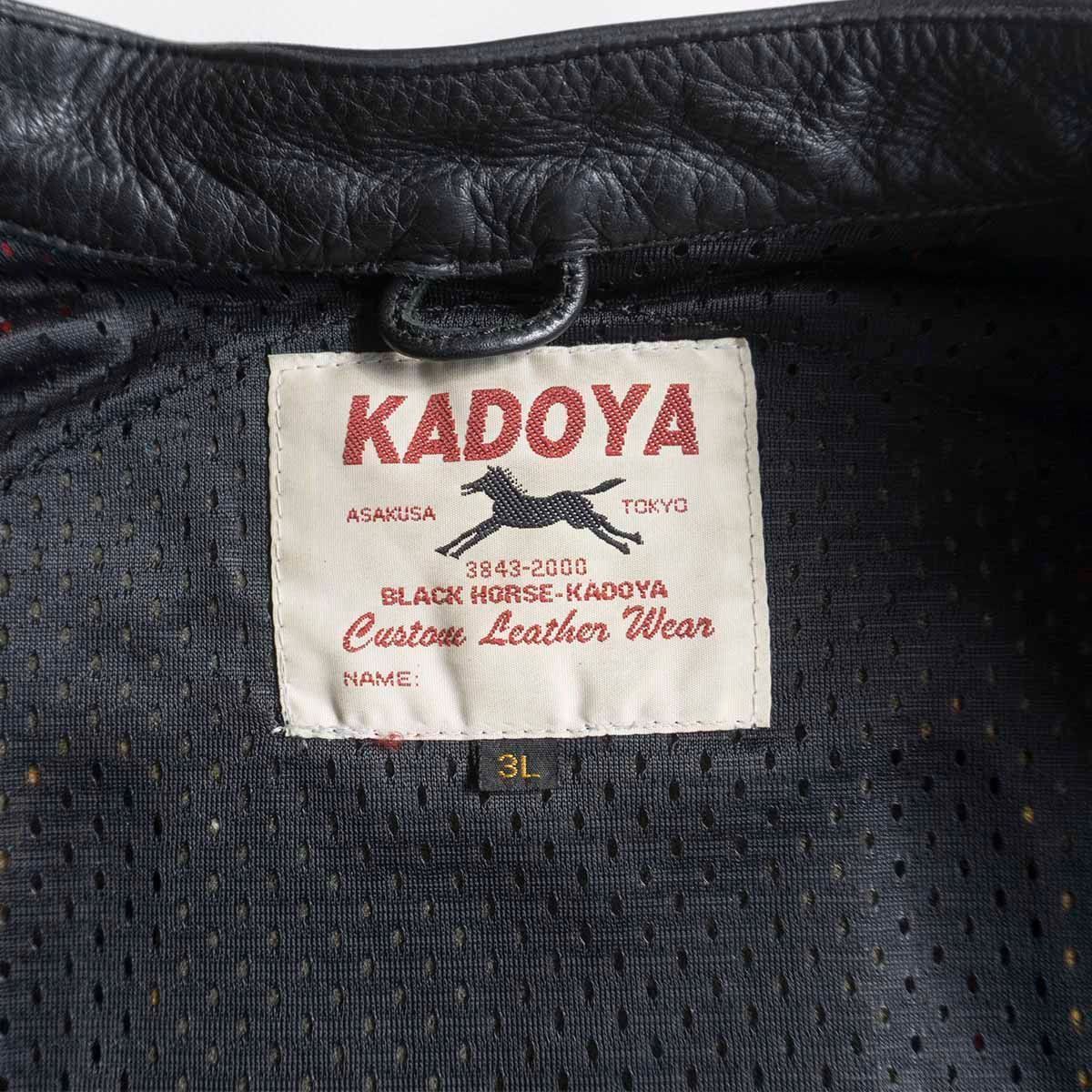 雰囲気抜群】K'S LEATHER by KADOYA【BLACK HORSE RACING】3L