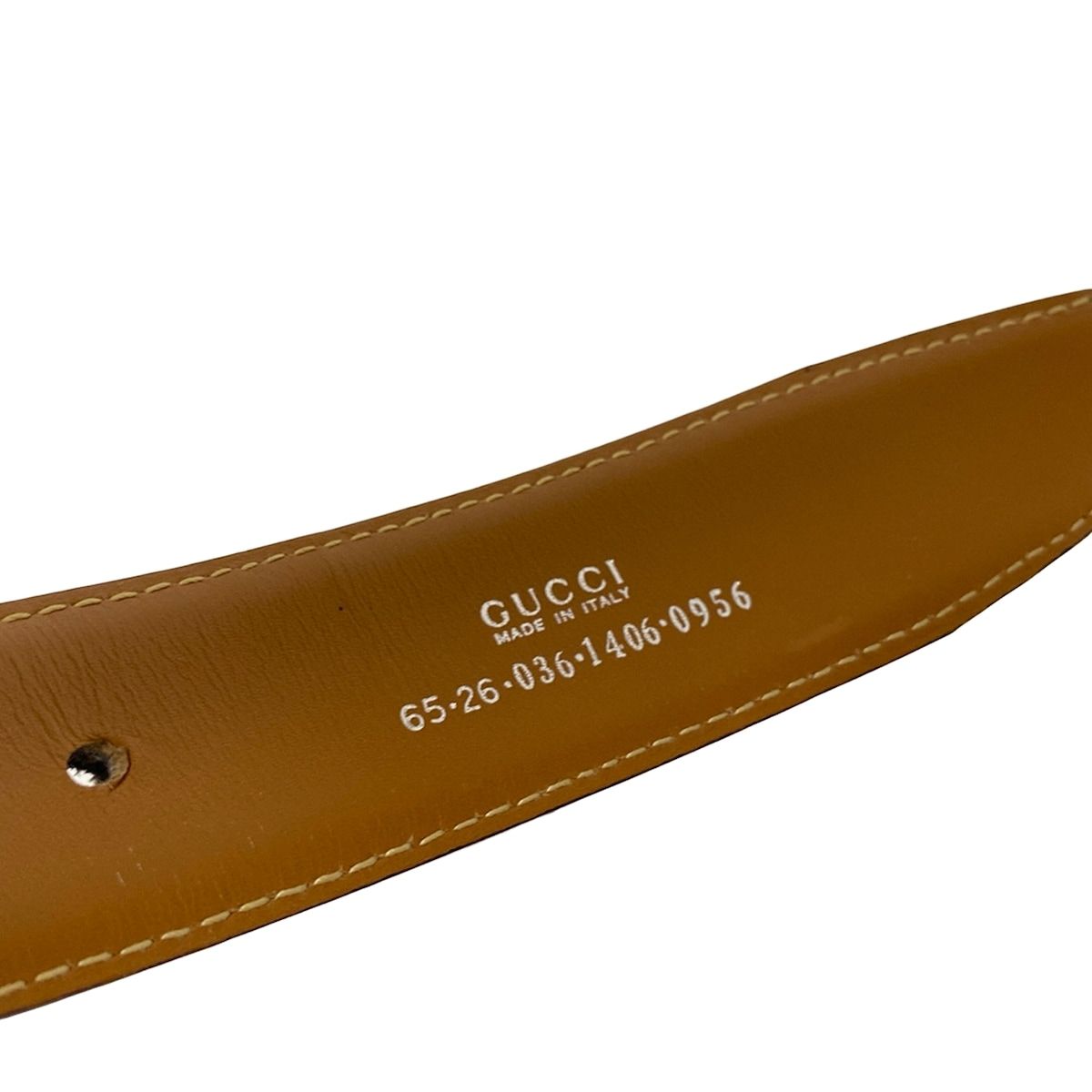 【らいと】GUCCI ブラックレザーベルト 65-26 414516_0YA0G_1000_001_100_0000
