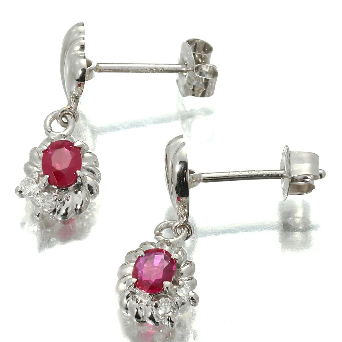 ジュエリーマキ ピアス ルビー 0.62ct ダイヤモンド Pt850 MAKI 中古 