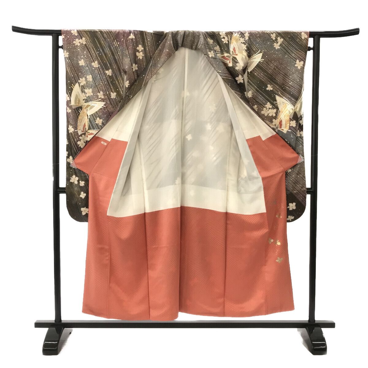 振袖/美品/京友禅/黒＊グレー/仕立上がり/適応身長142～149㎝/ 6733 振袖/美品/京友禅/黒＊グレー/仕立上がり/適応身長142～149㎝/ 6733