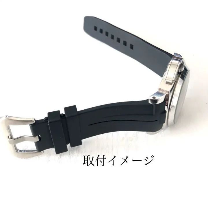 24mm 腕時計 メンズ用 シリコン ラバーベルト カーブエンド 24mm 腕時計 メンズ用 シリコン ラバーベルト カーブエンド