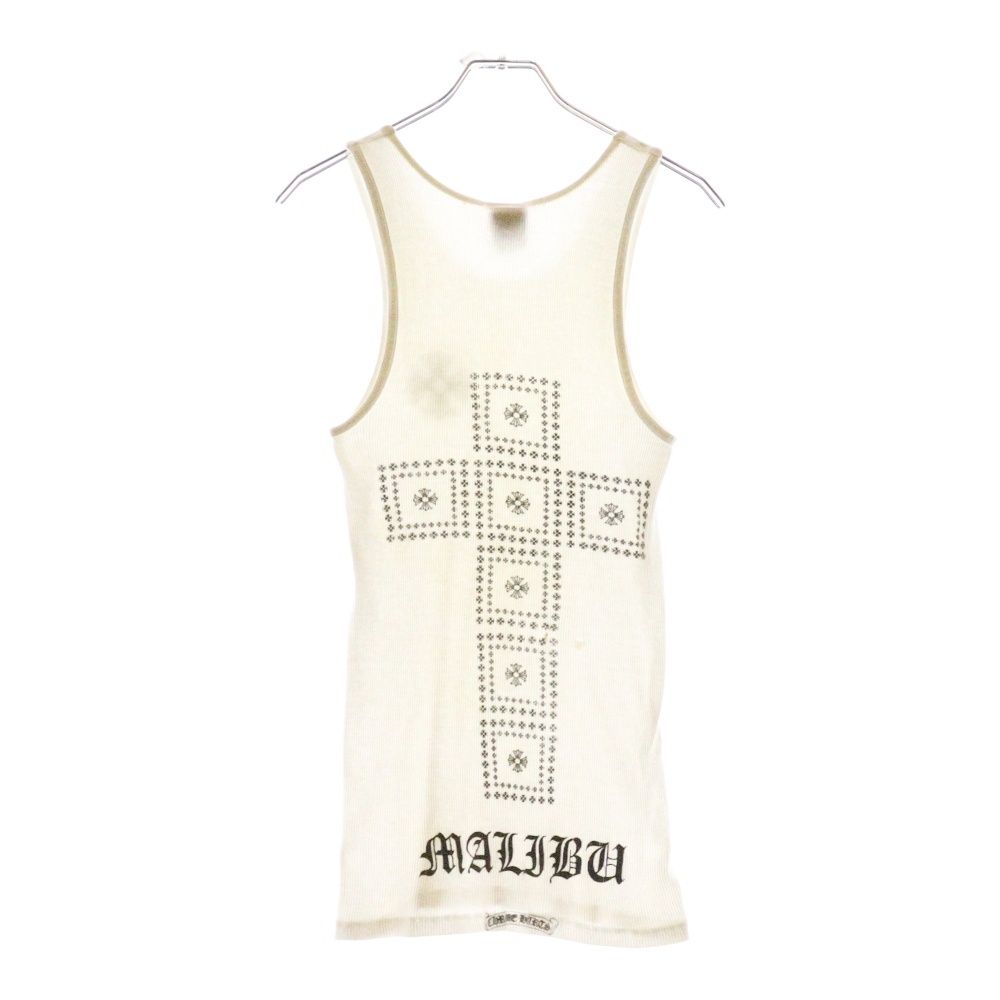 CHROME HEARTS クロムハーツ BACK CRS No-Sleeve バッククロスプリント ノースリーブカットソー タンクトップ ホワイト