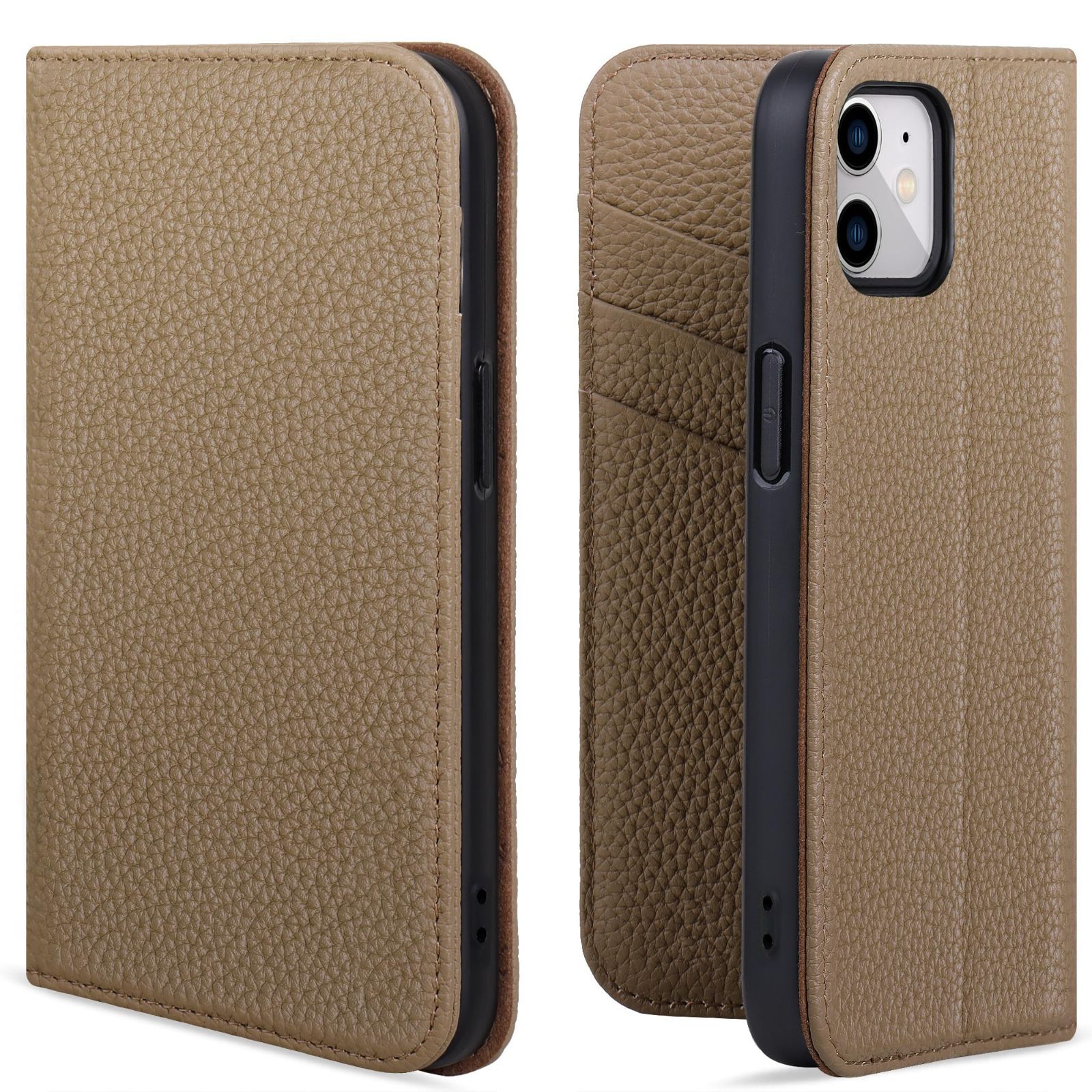 新品 VISOUL iPhone 12 Pro ケース 手帳型 本革 iPhone 12 ケース レザー 衝撃吸収TPU素材 アイフォン12プロ手帳型ケース マグネット式 カード収納 アイフォン12カバー iphone 12Pro/12対応 6.1インチ シュ
