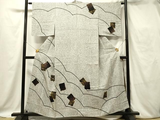 平和屋着物□訪問着 刺繍 色紙重ね花文 金糸 鈴乃屋扱い 正絹