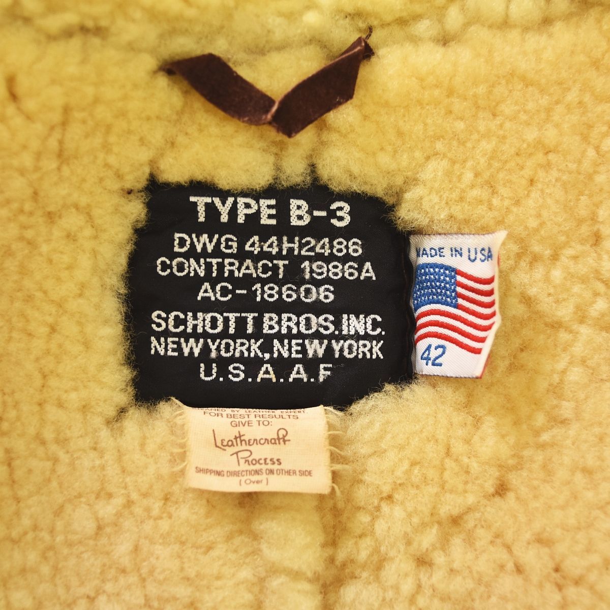 USA製 ショット Schott B-3 ムートン フライトジャケット ボンバー 
