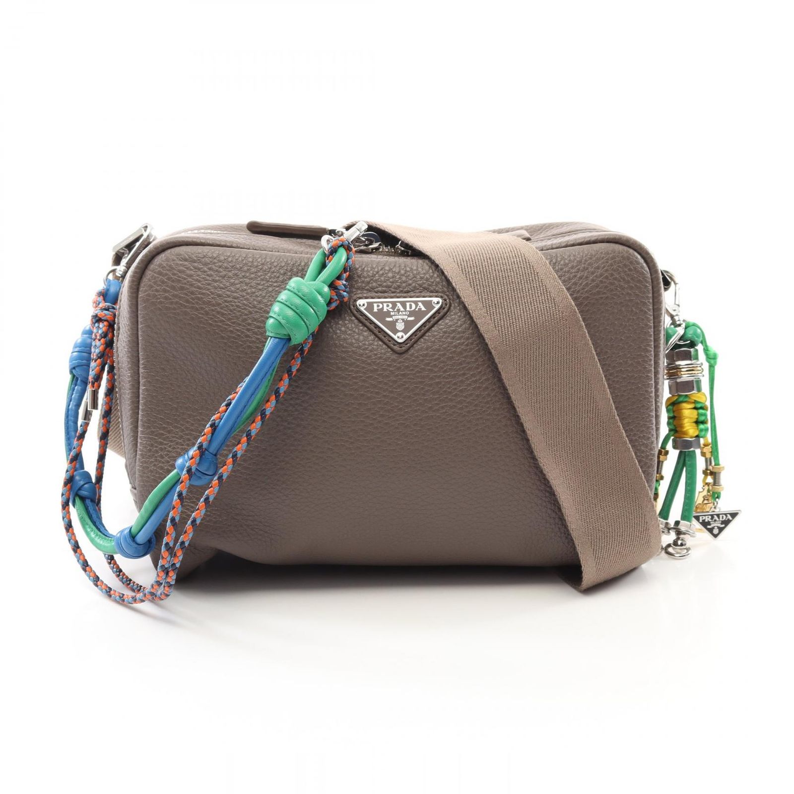 プラダ PRADA ショルダーバッグ VITELLO DAINO 2VH181_2BBE_F0218_V_ グレージュ レザー トリック付 ヴィッテロダイノ ショルダーバッグ レディース Used A