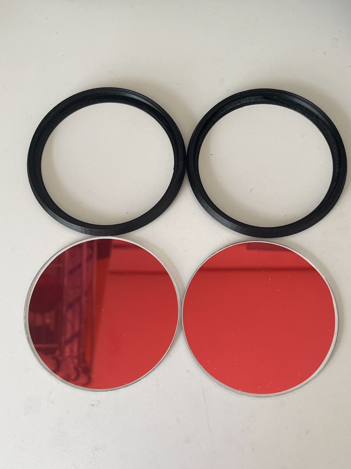 イギリス軍FM12ガスマスク用レンズ レッドミラーフィルム ABS外付け