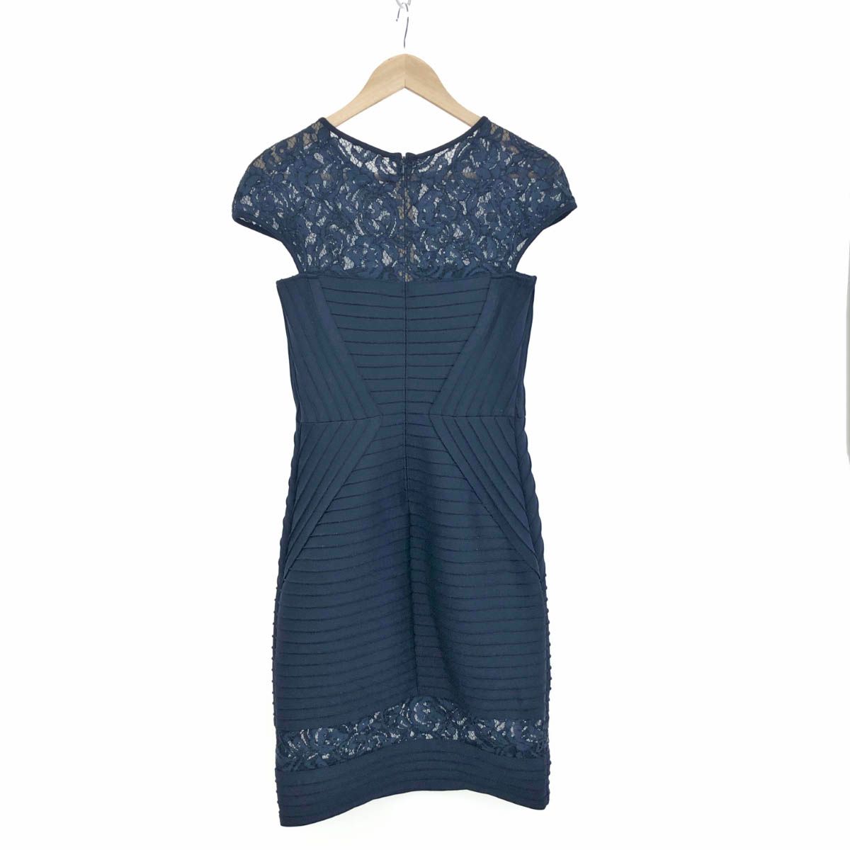 良好 TADASHI SHOJI タダシショージ 半袖ワンピース ネイビー 