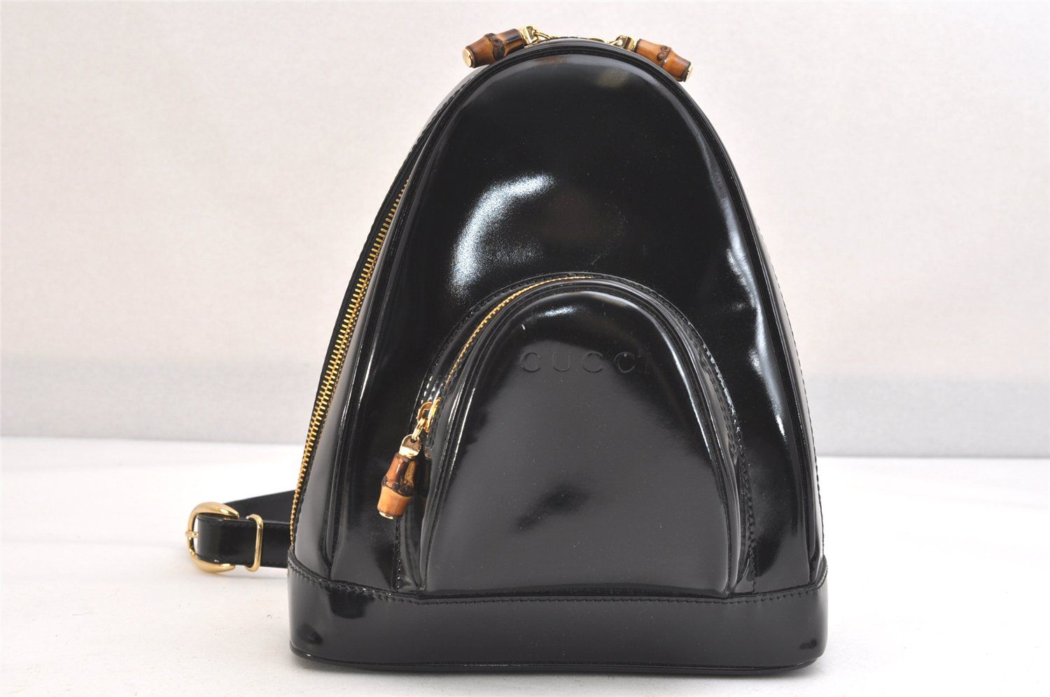 GUCCI グッチ バンブー ヴィンテージ ショルダーバッグ 財布 レザー ブラック 2451N