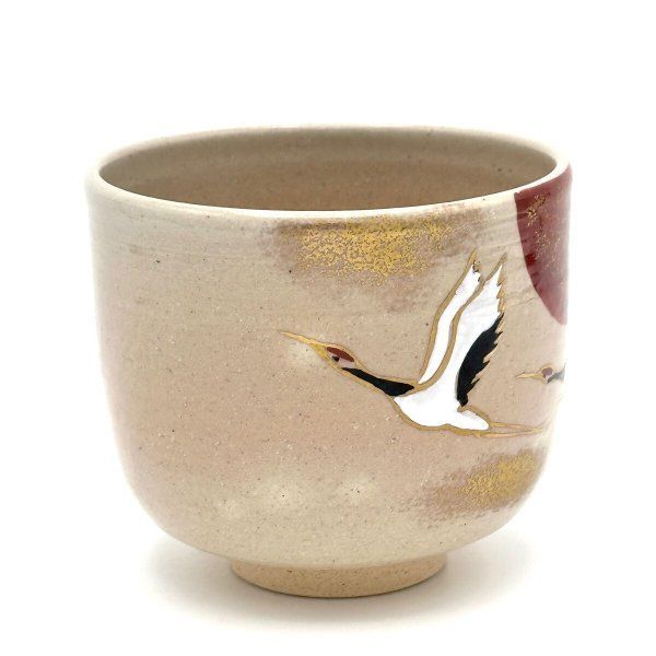 八木海峰作 鶴抹茶碗