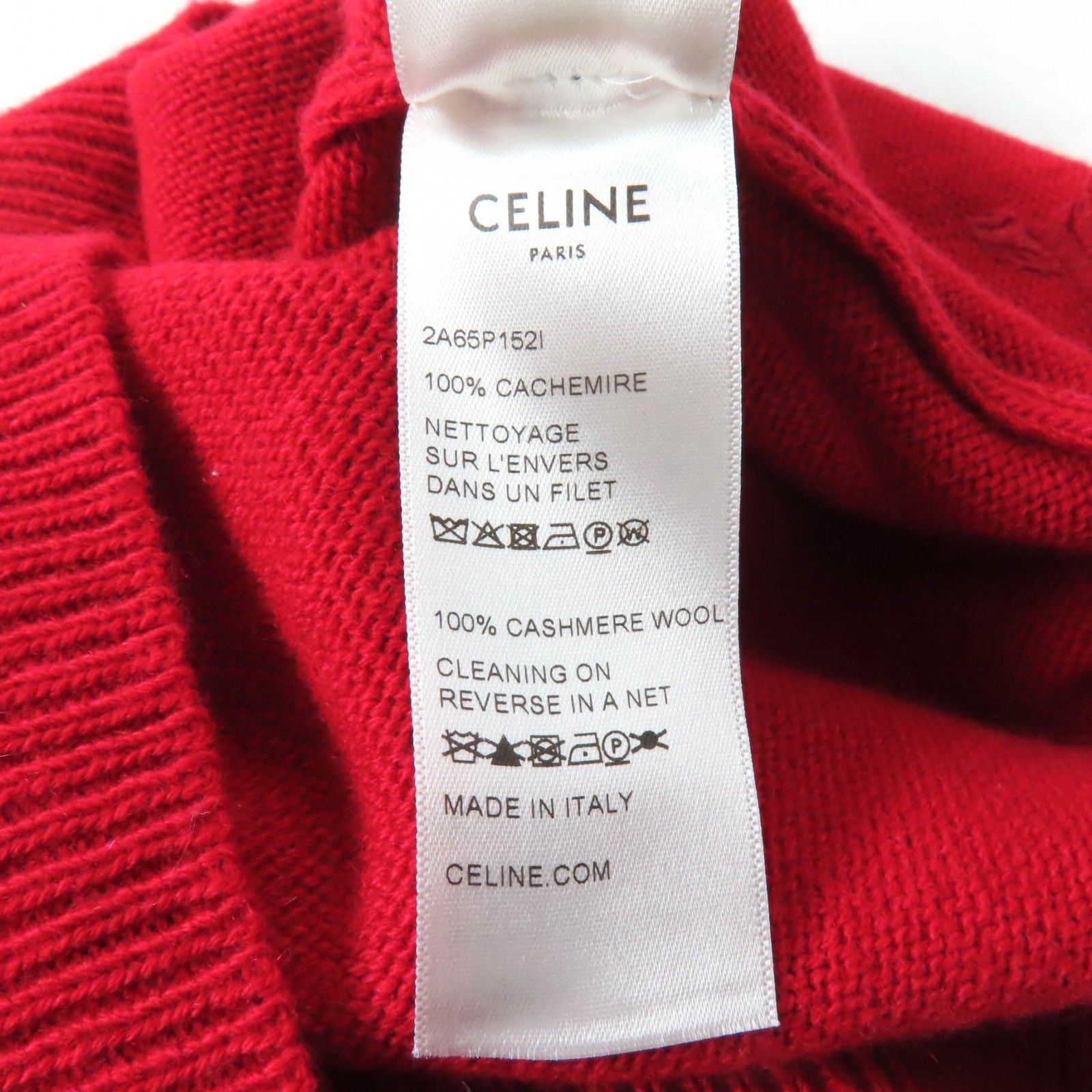 美品☆CELINE セリーヌ 2A65P152I カシミヤ100％ サルキー刺繡