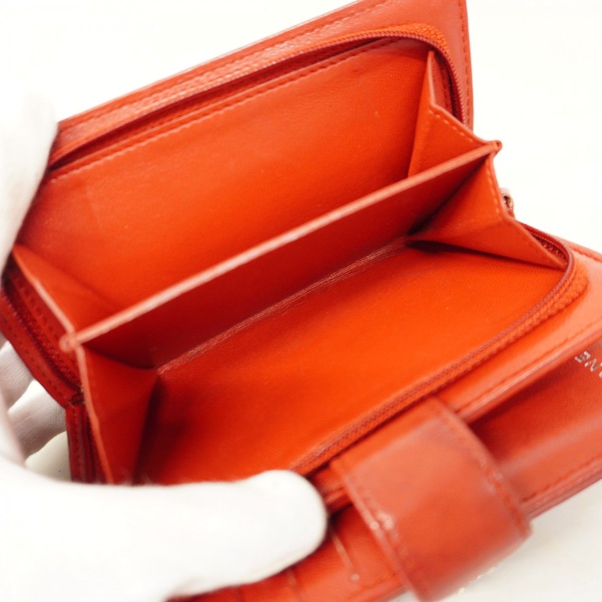 5hb1160】シャネル 財布 カメリア ラムスキン ボルドー シルバー金具  