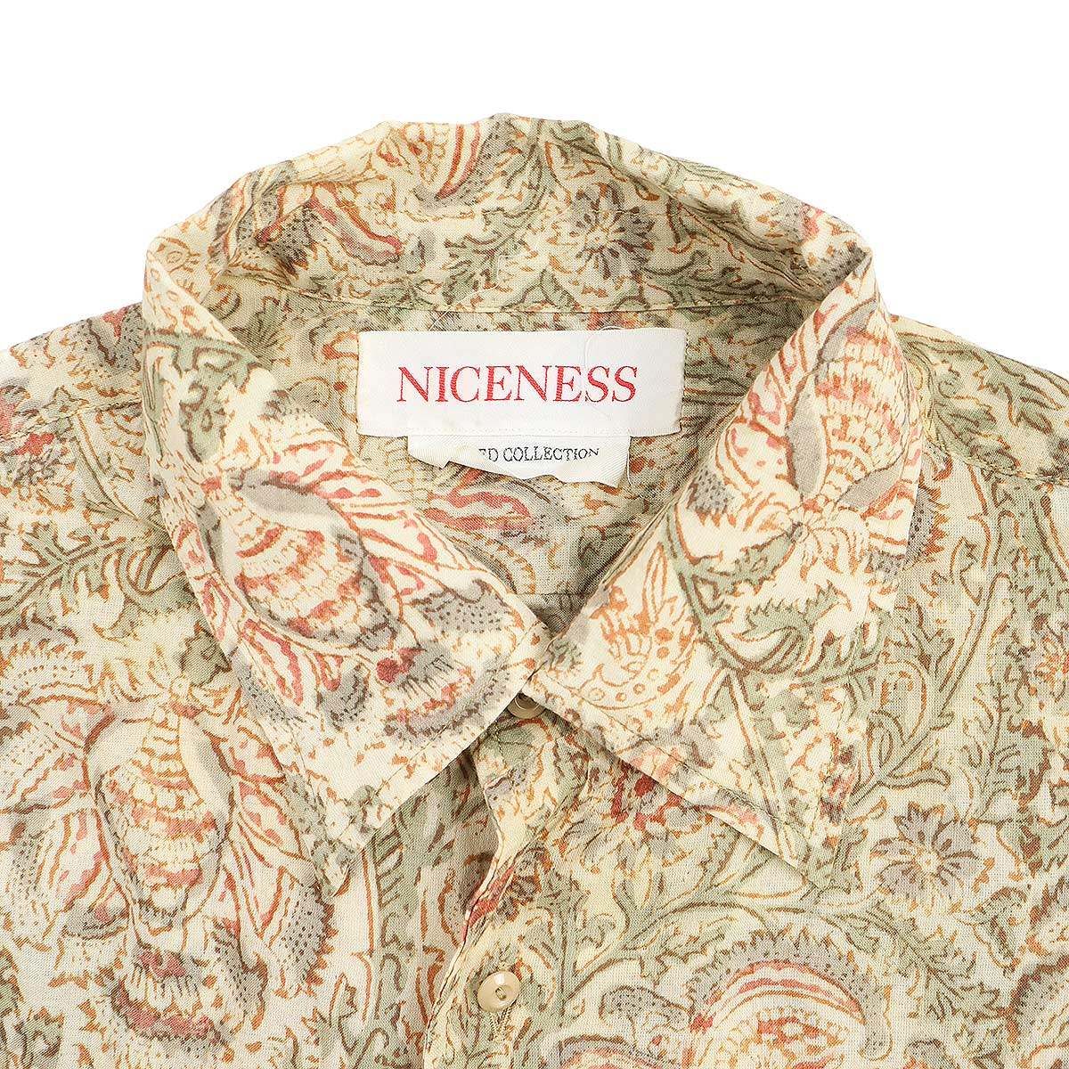 NICENESS 22SS LEE ウッドブロックプリントシャツ サイズM