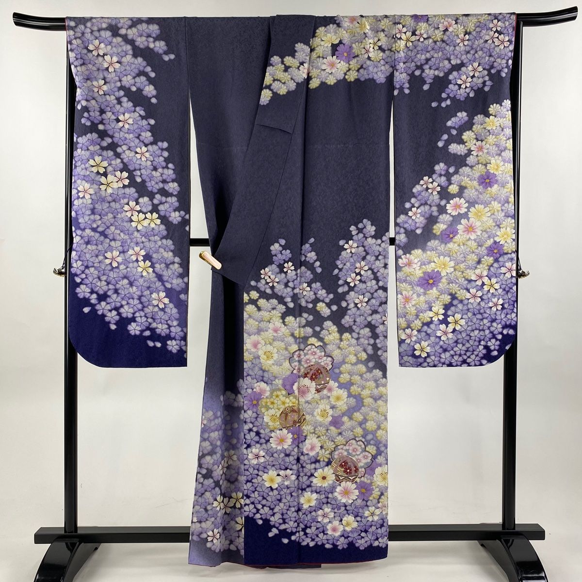 平和屋着物○豪華振袖 駒刺繍 枝垂れ桜 吉祥花文 暈し染め 金彩 正絹