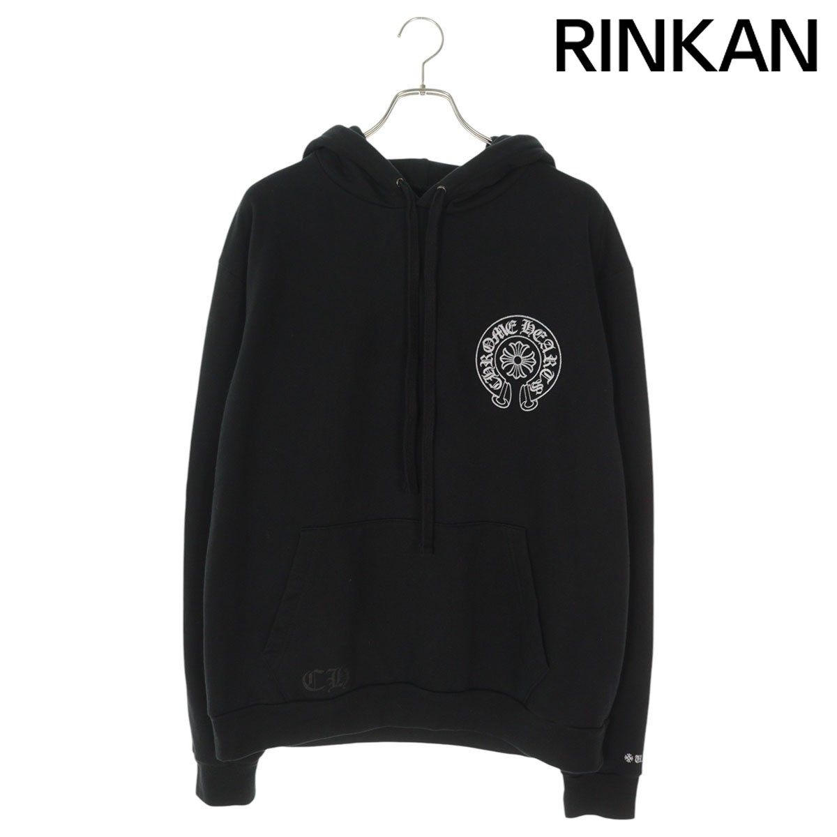 クロムハーツ  WWW.CHROMEHEARTS.COM SILVER GLITTER HOODIE オンライン限定ホースシューバックプリントプルオーバーパーカー メンズ M