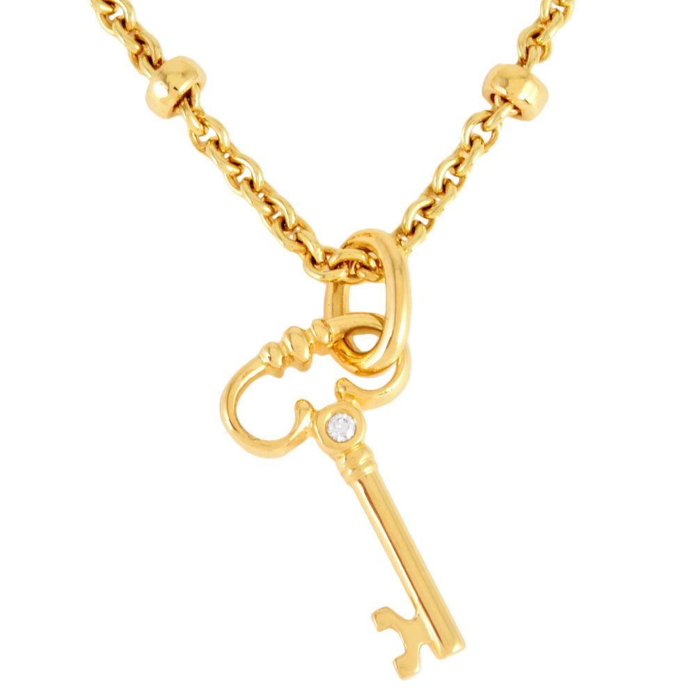 ティファニー Tiffany&Co. オーバル キー ネックレス ダイヤモンド  