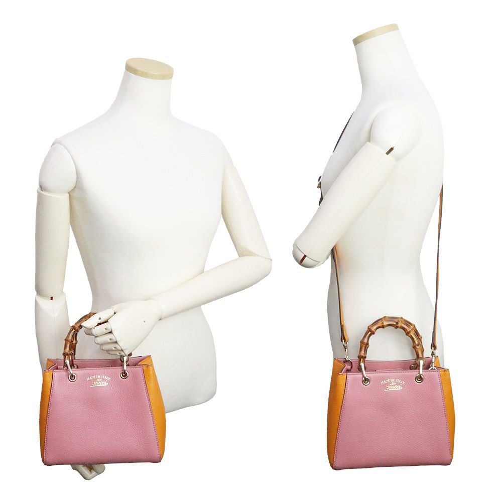 美品✨GUCCI バンブー ショッパー 2way ショルダーバッグ GUCCI （未使用 展示品）グッチ ?レザー バンブー ショッパー