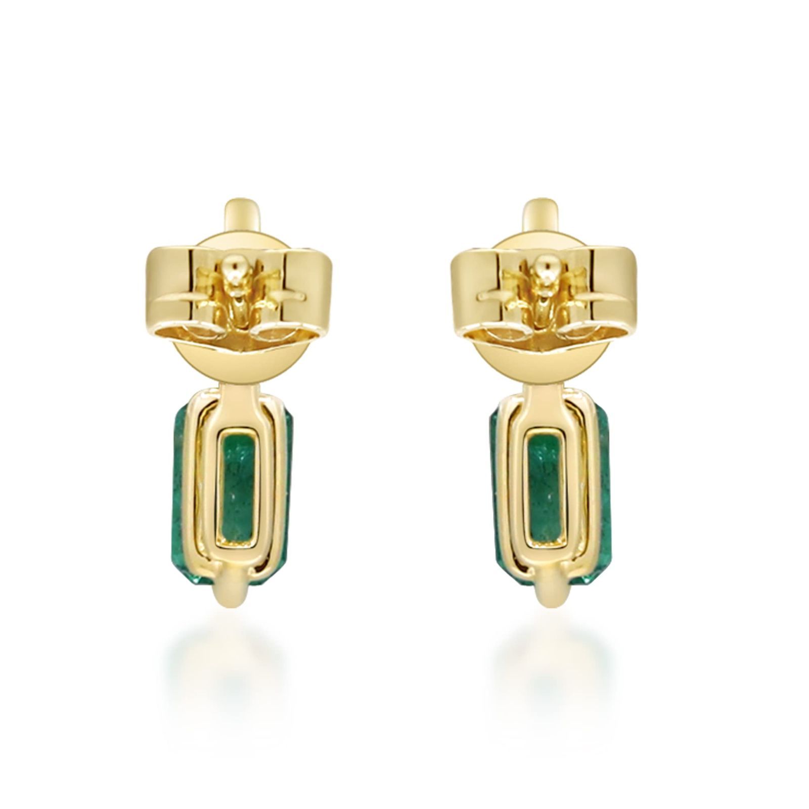 数量 Gin - Grace 10kイエローゴールド天然ザンビアのエメラルドイヤリングと女性用のナチュラルダイヤモンド 倫理的に 本物で 有機的に調達したエメラルドカットエメラルドの手作りのジュエリー