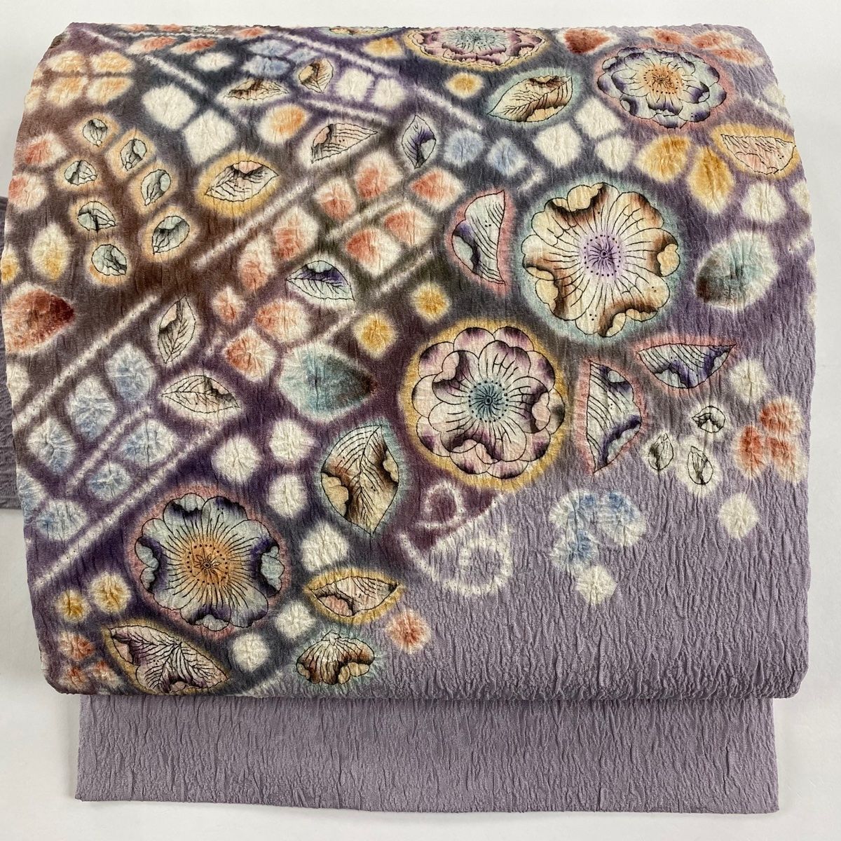 名古屋帯 美品 名品 辻が花柄 絞り 薄紫 正絹 【中古】 - メルカリ