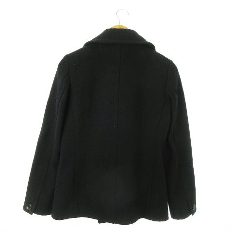 パドカレpas de calais ウール混ミドル丈コート　黒　38 パドカレ pas de calais Pコート ピーコート ミドル丈 裏