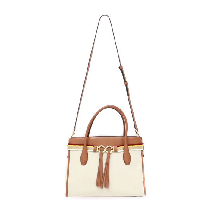 ケイトスペード　2WAY トートバッグ　ベージュ　キャンバス/レザー 中古・古着通販】Kate Spade (ケイトスペード) キャンバス