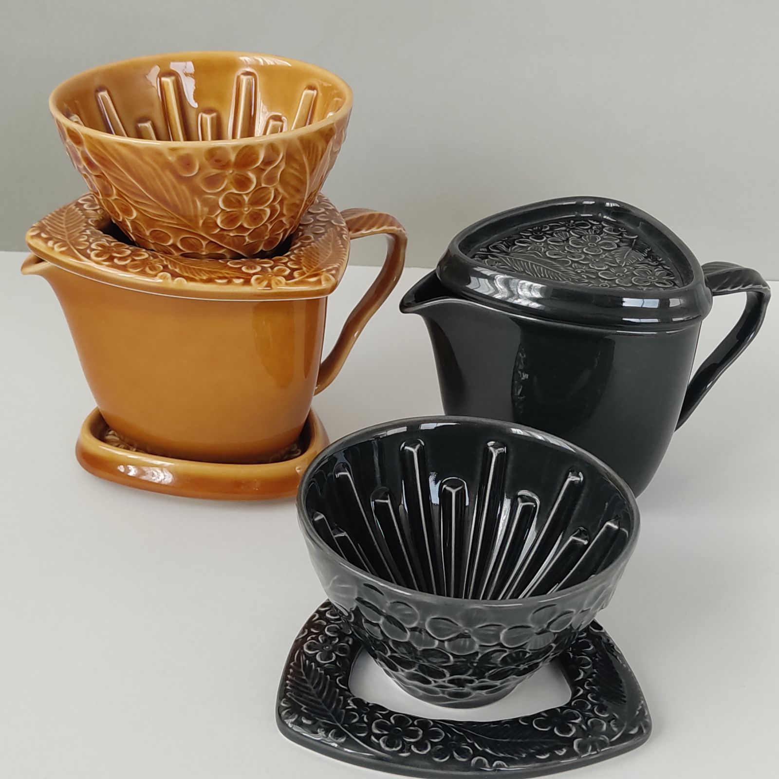 peninsula 花びら レリーフ コーヒードリッパー ポット セット