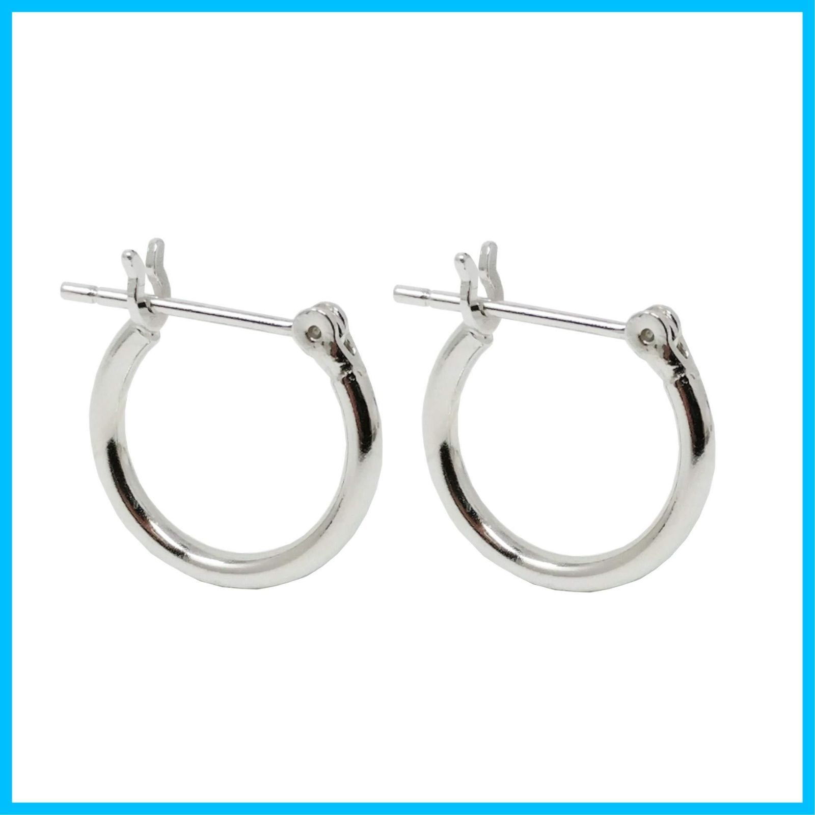 両耳　14mm シルバー925 フープピアス シルバー925 フープ ピアス 幅2mm 両耳用 レディース メンズ