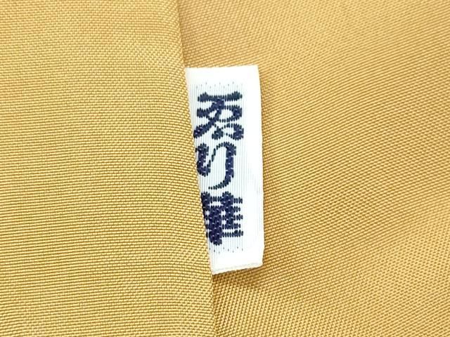 平和屋着物○小千谷紬 モロ入り 100亀甲 風景舞葉文 正絹 逸品 未使用