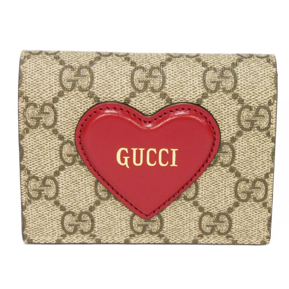 GUCCI グッチ ハート ロゴ コンパクト ウォレット スナップボタン