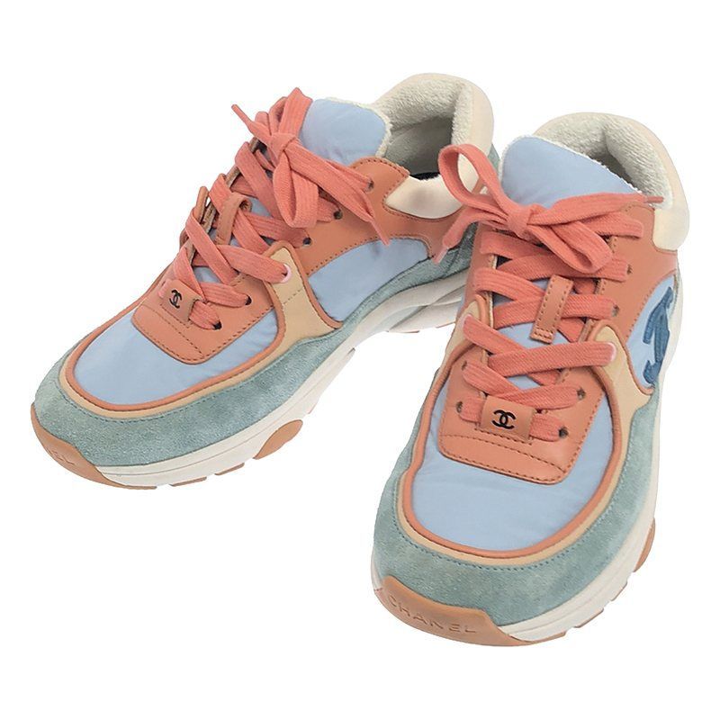 CHANEL シャネル G34360 ココマーク 異素材レザー切替 スニーカー