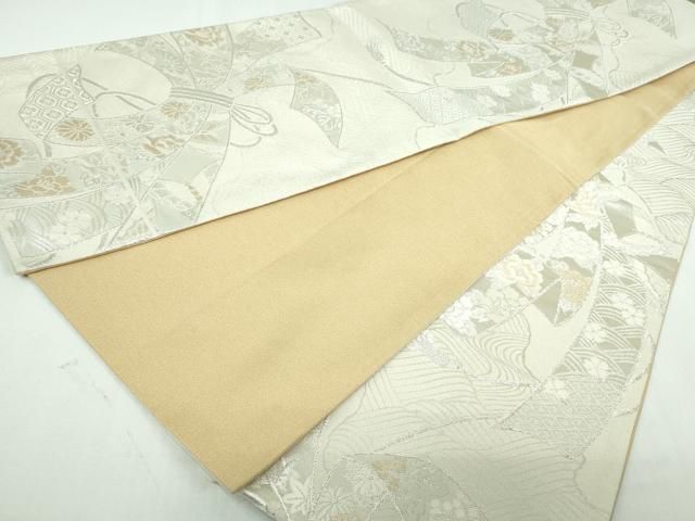 平和屋着物●ワンタッチつけ帯　櫛織り　丸文　金銀糸　やまと誂製　正絹　逸品　未使用　DAAX4640ps 平和屋着物○ワンタッチつけ帯 櫛織り 丸文 金銀糸 やまと誂製 正絹