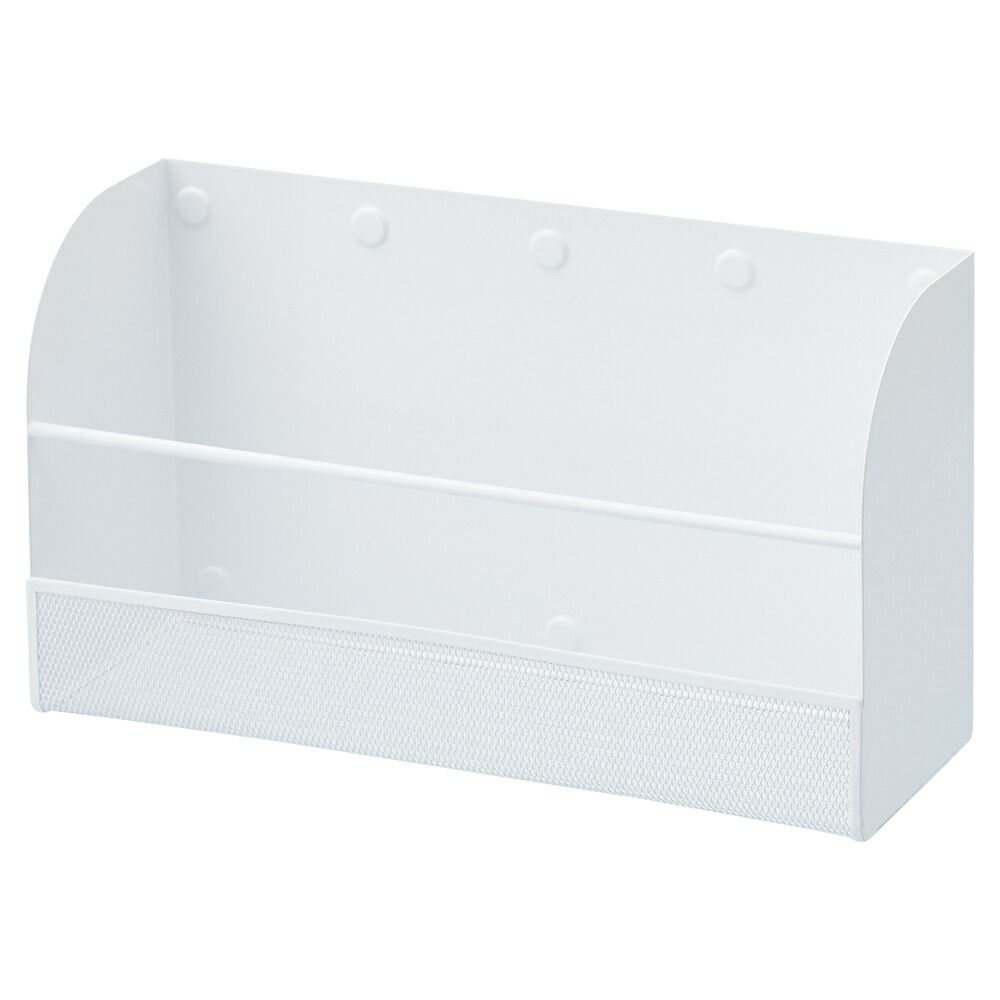 （まとめ買い）リヒトラブ マグネットラック 収納 スチール面貼り付け L 横型 白 A-7452-0 【3個セット】