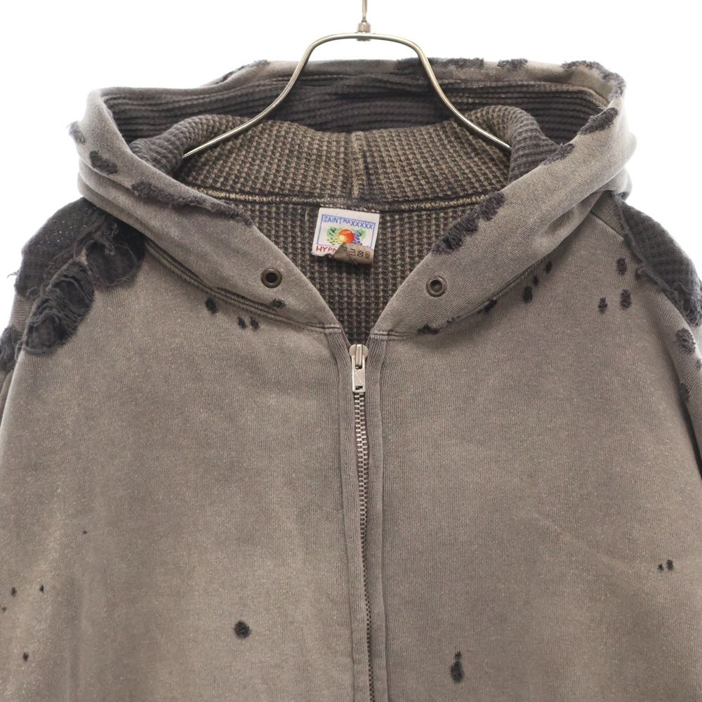 SAINT MICHAEL (セントマイケル) 24AW DBL FC ZIP HOODIE ダメージ加工 