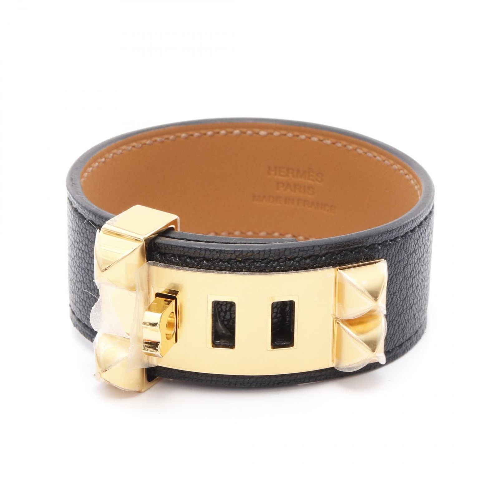 エルメス HERMES バングル コリエドシアン24 ブラック/ゴールド GP