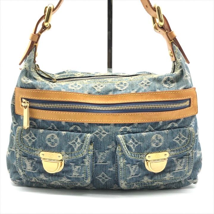 良品 LOUIS VUITTON ヴィトン モノグラム デニム バギーPM ハンド