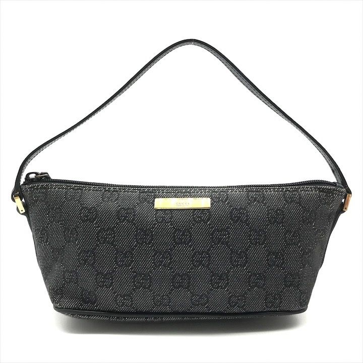 良品 GUCCI グッチ GGキャンバス アクセサリー ポーチ ハンド バッグ